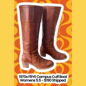 Vintage 1970s FRYE campus cuff Boots